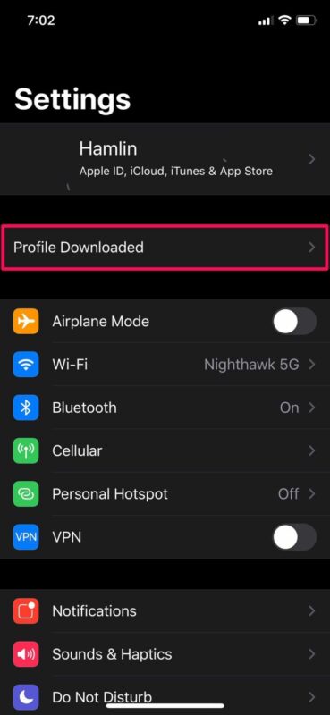 Instalar el perfil beta de desarrollador de iOS 14