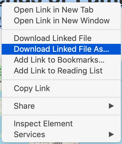 Descargue el archivo PDF vinculado desde Safari en Mac