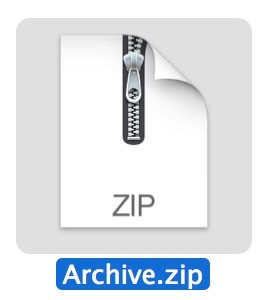 Un archivo zip en Mac OS X