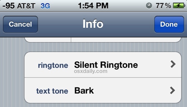 Use un tono de llamada silencioso en el iPhone para ignorar llamadas específicas