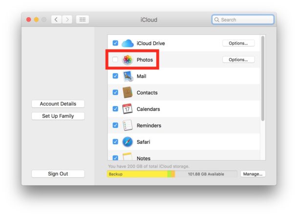 Desactive todas las funciones de Fotos de iCloud en Mac