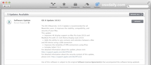 Actualización de OS X 10.9.3