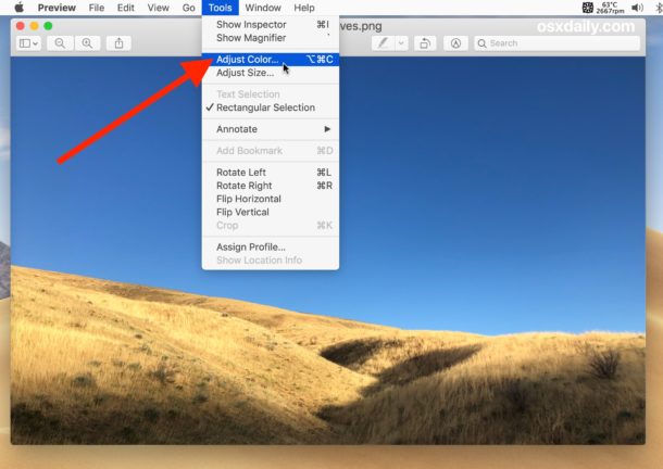 Cómo invertir el color de la imagen en Mac con Vista previa