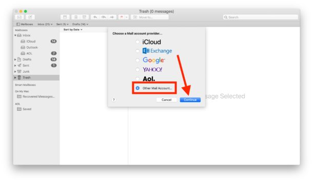 Cómo agregar el correo electrónico de Outlook a la aplicación Mac Mail