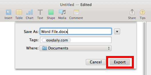 Páginas que guardan un archivo docx de Word para compatibilidad con Microsoft Windows