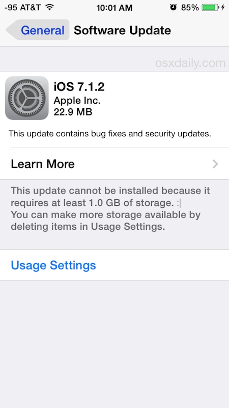 Descargar la actualización de iOS 7.1.2 con OTA