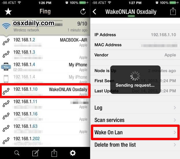 Uso de Wake On LAN en iOS