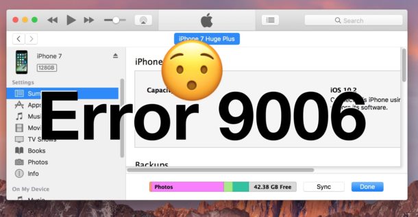 Reparar el error 9006 de iTunes 
