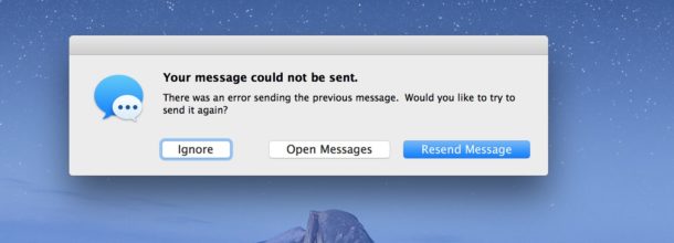 Su mensaje no se pudo enviar error en Mac Messages