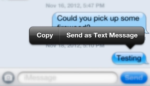 Enviar un iMessage como mensaje de texto