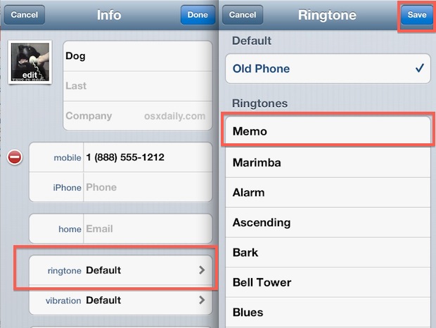 Asignar grabación de voz personalizada como tono de llamada en el iPhone