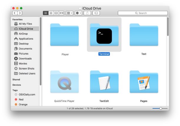 Terminal para iOS a través de iCloud Drive en Mac