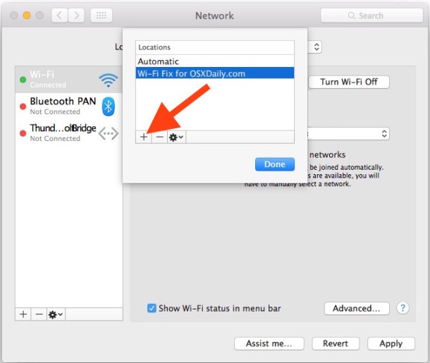 Crea una nueva ubicación de red en OS X