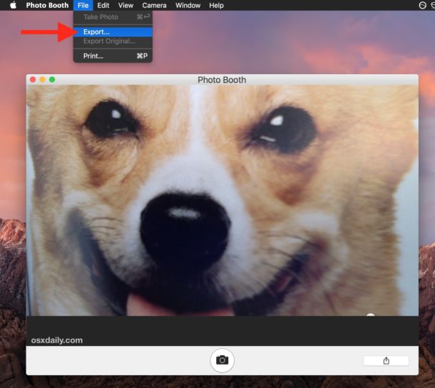 Guardar una selfie de la cámara web de Mac