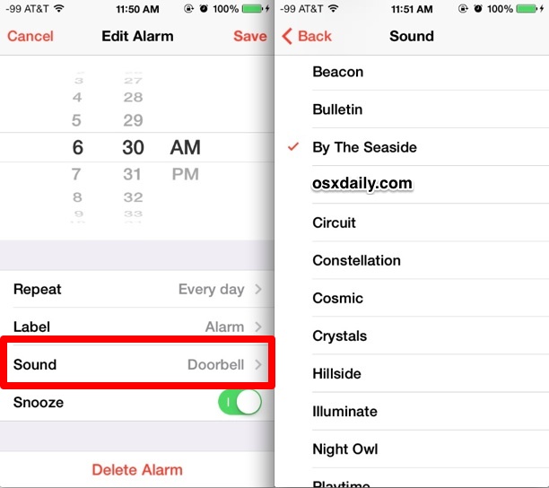 Cambiar el sonido del despertador en iPhone y iPad