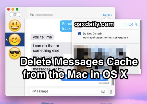 Eliminación de la caché y el historial de mensajes en Mac OS X