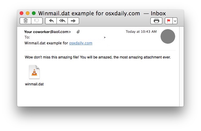 Abrir archivos adjuntos Winmail.dat en Mac OS X 
