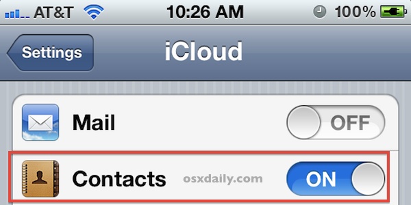 Habilitar la copia de seguridad de contactos en iCloud