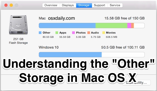 ¿Qué otro almacenamiento hay en Mac OS X?