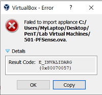 error de virtualbox