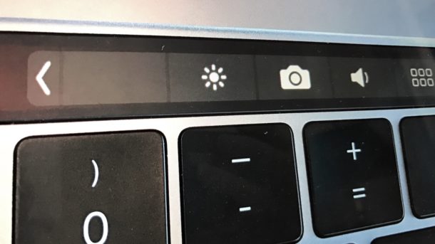 Botón en blanco de la barra táctil en Mac