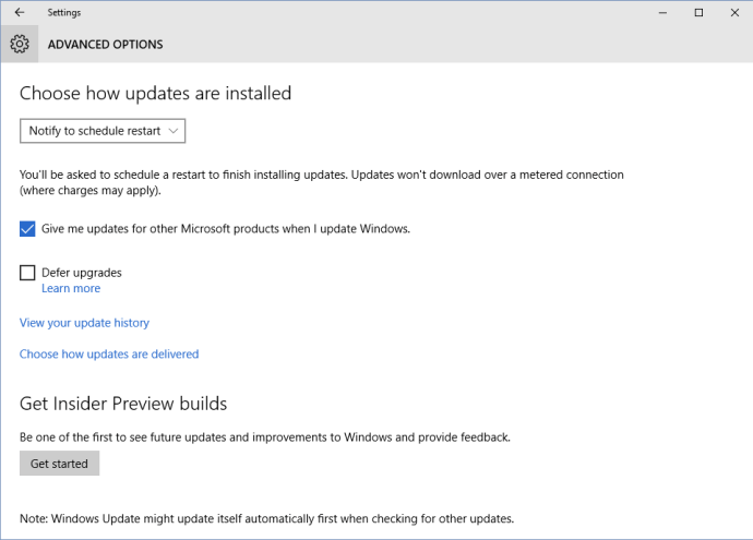 actualización de la configuración de Windows 10