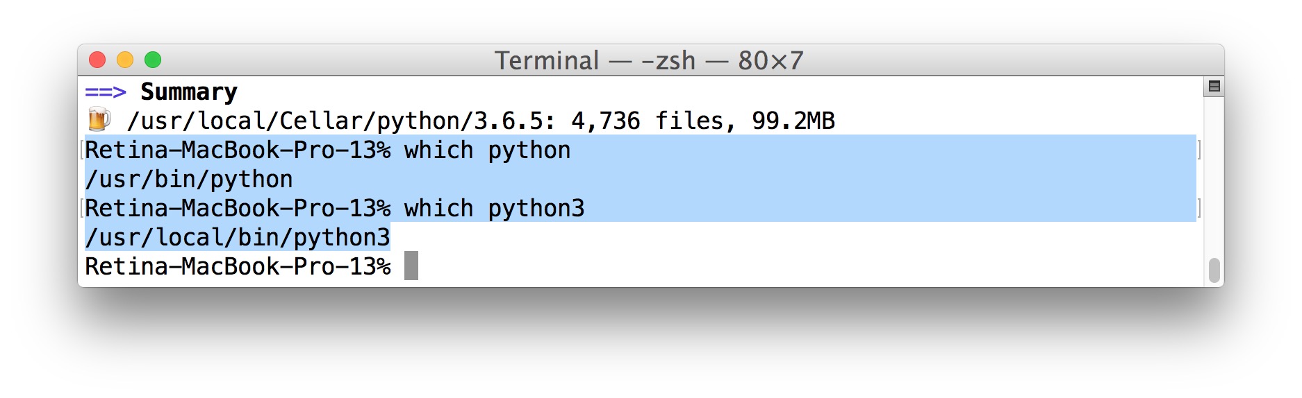 ¿Qué Python se instaló dónde en Mac?