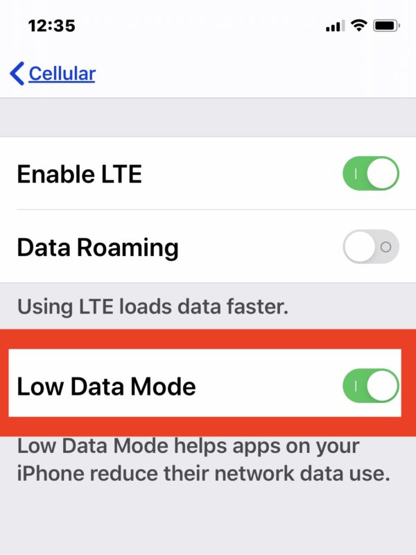 Cómo usar el modo de datos bajos en planes celulares de iPhone