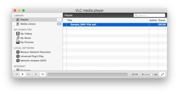 Reproducción de archivos SWF en Mac con VLC
