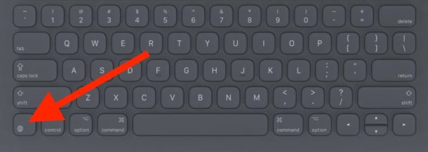 Acceda a Emoji en iPad presionando la tecla Emoji en algunos teclados de iPad