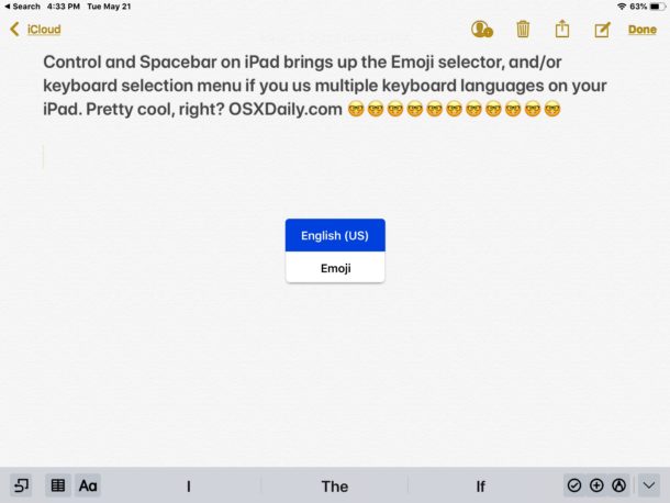 Volver al teclado predeterminado normal en iPad mediante el método abreviado de teclado