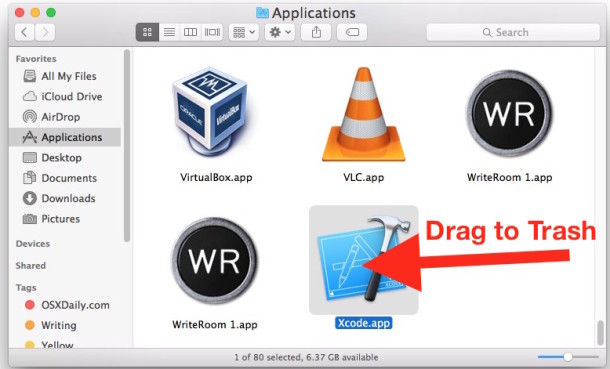 Desinstalar Xcode de Mac OS X