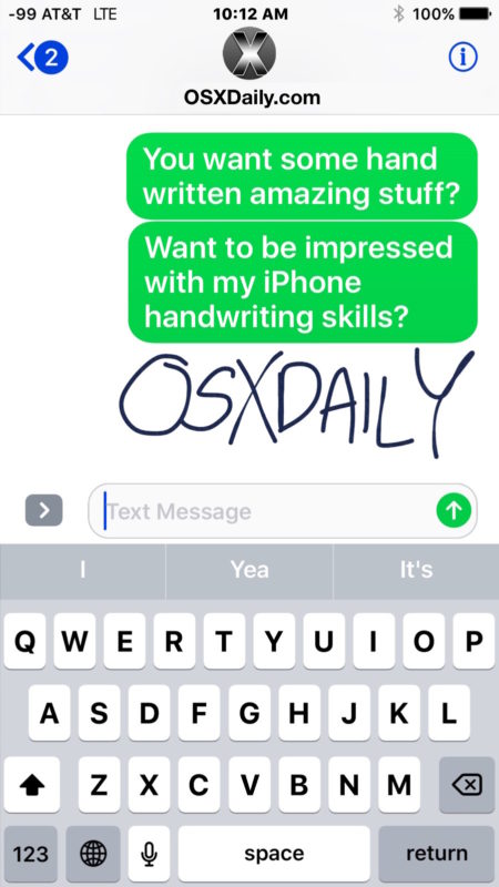 Envía un mensaje escrito a mano en iOS 