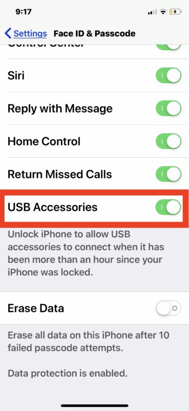 Cómo deshabilitar el mensaje de iPhone de desbloqueo de accesorios USB