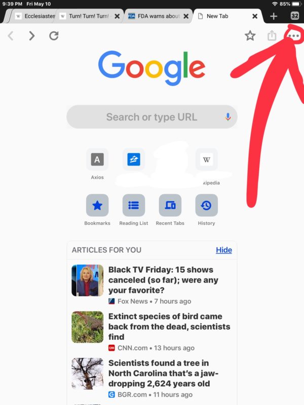 Cómo eliminar los artículos sugeridos de Chrome para usted en iOS