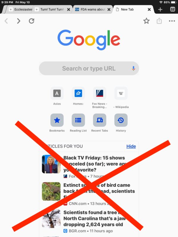 Cómo eliminar los artículos sugeridos de Chrome para usted en iOS o Android