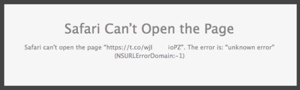 Safari no puede abrir la corrección de página