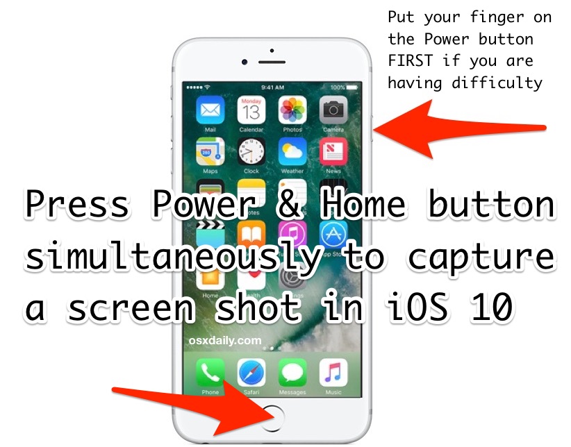 Cómo hacer una captura de pantalla de iOS 10