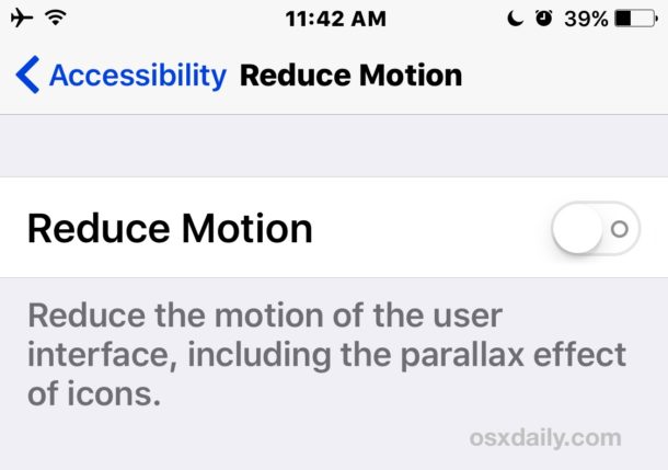 Habilite los efectos de mensaje deshabilitando Reducir movimiento en iOS 10