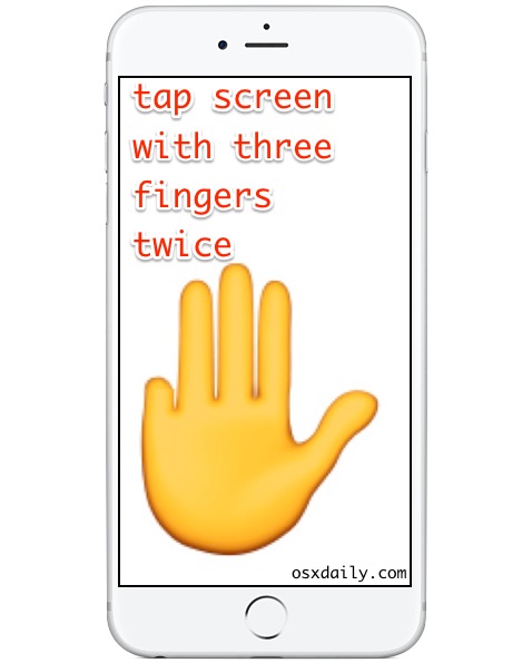 Toque dos veces con tres dedos para salir del modo Zoom en iPhone