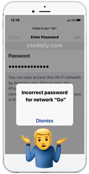 Cómo arreglar una contraseña incorrecta para un error de red wi-fi en iPhone y iPad